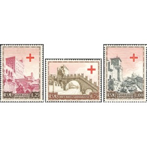 SAN MARINO - 1951 - Pro Croce Rossa - 3 v.