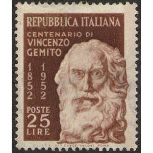ITALIA - 1952 - 100° della nascita di Vincenzo Gemito - 1 v.