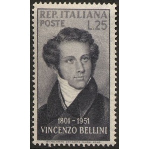 ITALIA - 1952 - 150° della nascita di Vincenzo Bellini - 1 v.