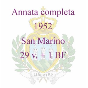 SAN MARINO - 1952 - Annata completa - 29 v. + 1 BF