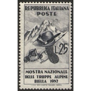ITALIA - 1952 - Mostra Nazionale delle Truppe Alpine - 1 v.