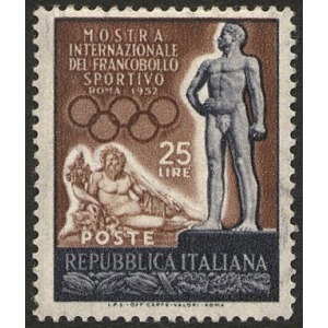 ITALIA - 1952 - Mostra del Francobollo Sportivo - 1 v.