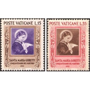 VATICANO - 1953 - 50° del martirio di Santa Maria Goretti - 2 v.