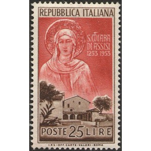 ITALIA - 1953 - 700° della morte di Santa Chiara -1 v.