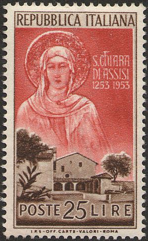 1953 700° della morte di Santa Chiara 1 v. Italia ITALIA - 1953 - 700° della morte di Santa Chiara -1 v.
