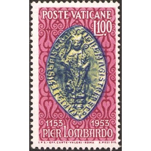 VATICANO - 1953 - 800° della morte di Pier Lombardo - 1 v.