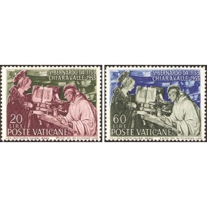 VATICANO - 1953 - 800° della morte di San Bernardo da Chiaravalle - 2 v.