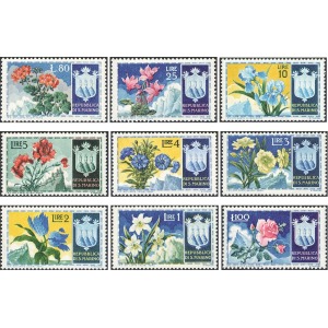 SAN MARINO - 1953 - Fiori I serie - 9 v.