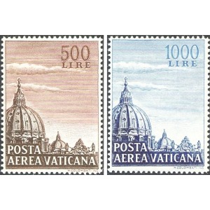 VATICANO - 1953 - Posta Aerea: cupola della Basilica di San Pietro - 2 v.