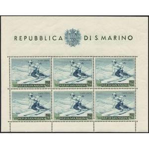 SAN MARINO - 1953 - Posta Aerea: sport I serie 200 L. (sciatrice) - 1 BF