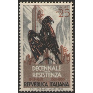 ITALIA - 1954 - 10° della Resistenza - 1 v.