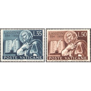 VATICANO - 1954 - 1600° della nascita di Sant'Agostino - 2 v.