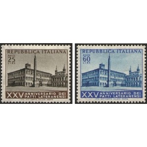 ITALIA - 1954 - 25° dei Patti Lateranensi - 2 v.