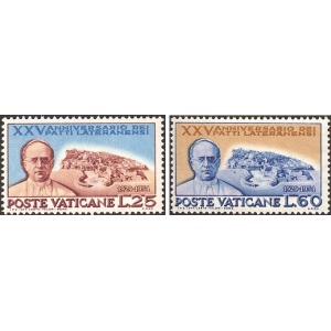 VATICANO - 1954 - 25° dei Patti Lateranensi - 2 v.