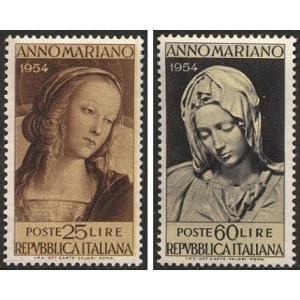 ITALIA - 1954 - Anno Mariano - 2 v.