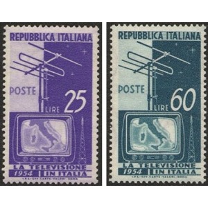 ITALIA - 1954 - Inizio del servizio di televisione - 2 v.