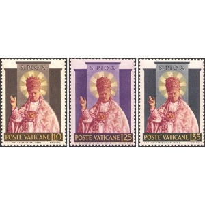 VATICANO - 1954 - Santificazione Pio X - 3 v.