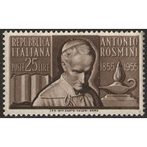 ITALIA - 1955 - 100° della morte di Antonio Rosmini - 1 v.
