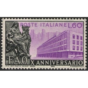 ITALIA - 1955 - 10° della FAO - 1 v.