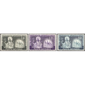 VATICANO - 1955 - 1200° del martirio di San Bonifacio - 3 v.