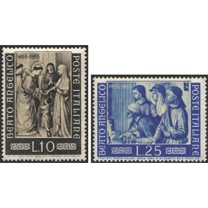 ITALIA - 1955 - 500° della morte del Beato Angelico - 2 v.
