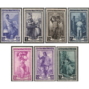 ITALIA - 1955 - Italia al Lavoro (fil. stelle I) - 7 v.