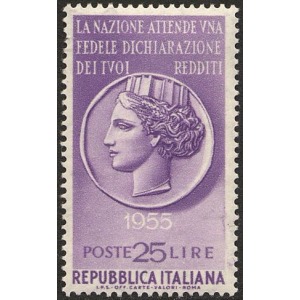 ITALIA - 1955 - Propaganda per la denuncia dei Redditi - 1 v.