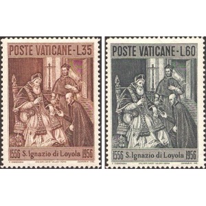 VATICANO - 1956 - 400° della morte di Sant'Ignazio di Loyola - 2 v.