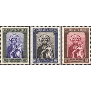 VATICANO - 1956 - Madonna Nera di Polonia - 3 v.