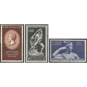 ITALIA - 1957 - 200° della nascita di Antonio Canova - 3 v.