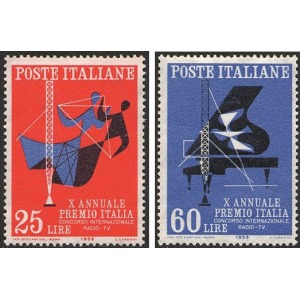 ITALIA - 1958 - 10° del Premio Italia - 2 v.
