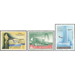 SAN MARINO - 1958 - 10° partecipazione alla Fiera di Milano + Posta Aerea - 3 v.