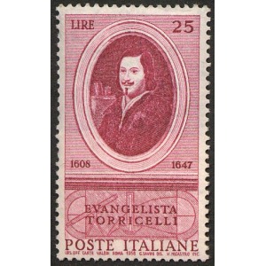 ITALIA - 1958 - 350° della nascita di Evangelista Torricelli - 1 v.