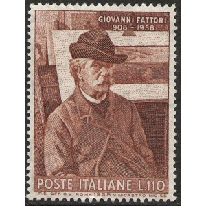 ITALIA - 1958 - 50° della morte di Giovanni Fattori - 1 v.