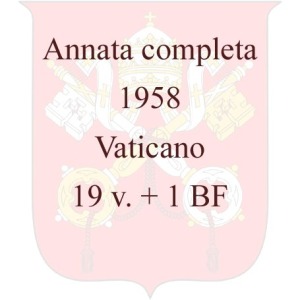 VATICANO - 1958 - Annata completa - 19 v. + 1 BF