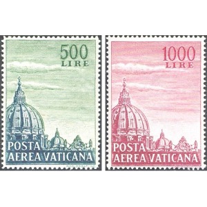VATICANO - 1958 - Posta Aerea: cupola della Basilica di San Pietro - 2 v.