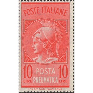 ITALIA - 1958 - Posta Pneumatica: Testa di Minerva 10 L. - 1 v.