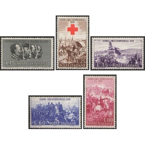 ITALIA - 1959 - 100° II guerra d'indipendenza - 5 v.