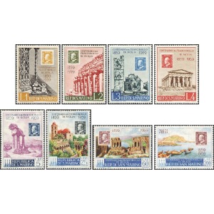 SAN MARINO - 1959 - 100° dei francobolli di Sicilia + Posta Aerea - 8 v.