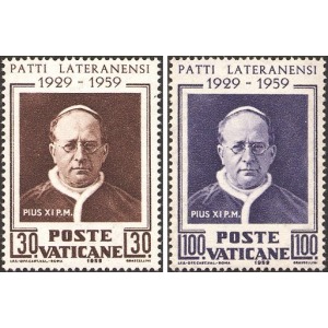 VATICANO - 1959 - 30° dei Patti Lateranensi - 2 v.