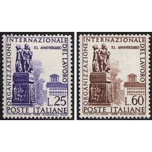 ITALIA - 1959 - 40° dell'Organizzazione Internazionale del Lavoro - 2 v.