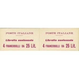 ITALIA - 1959 - Libretto Poste Italiane su entrambe le facciate 4 x 25 L. - 1 libretto