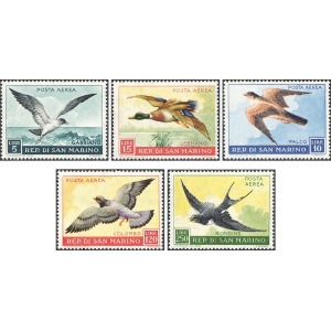 SAN MARINO - 1959 - Posta Aerea: fauna avicola - 5 v.