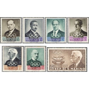 SAN MARINO - 1959 - Pre-olimpica, dirigenti del CIO + Posta Aerea - 7 v.
