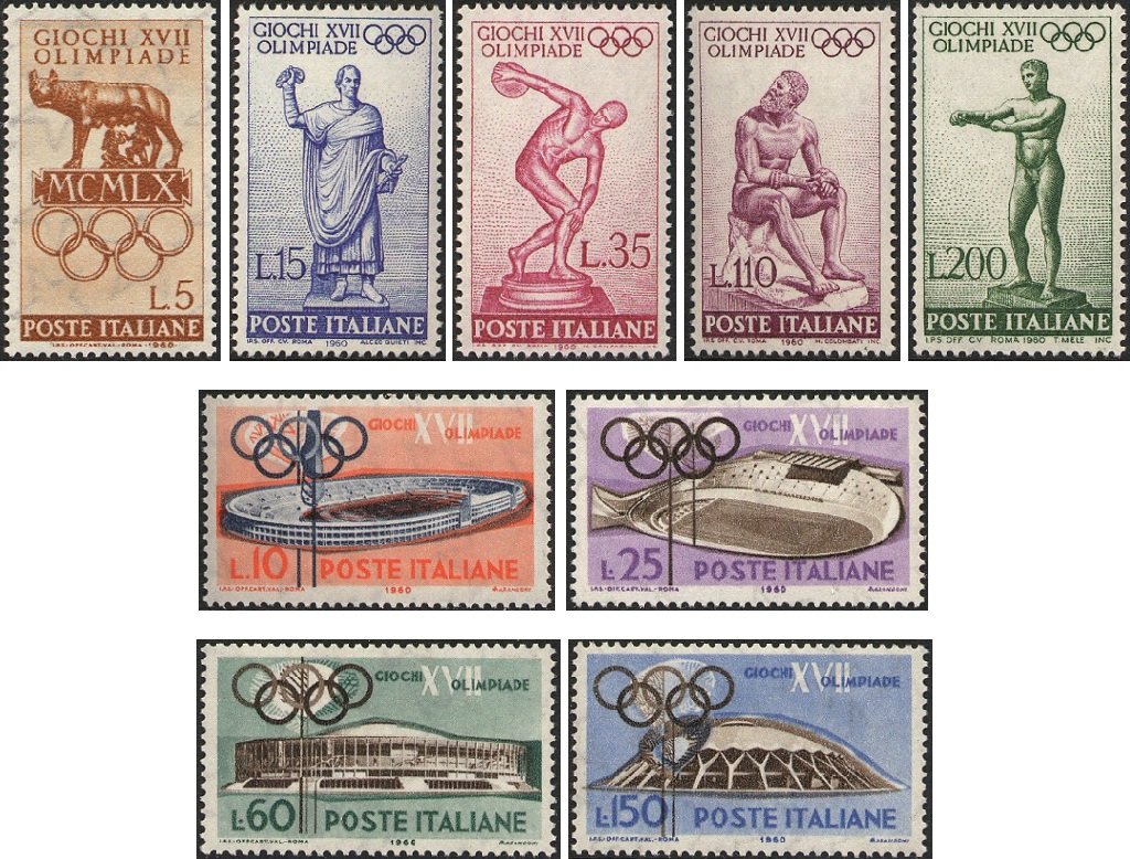 1960 17° Olimpiadi a Roma 9 v. Italia ITALIA - 1960 - 17° Olimpiadi a Roma - 9 v.