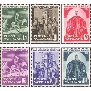 VATICANO - 1960 - Anno mondiale del Rifugiato - 6 v.
