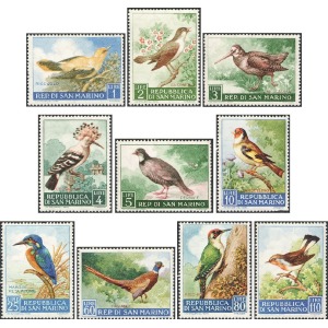 SAN MARINO - 1960 - Fauna avicola - 10 v.