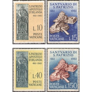 VATICANO - 1961 - 1500° della morte di San Patrizio - 4 v.