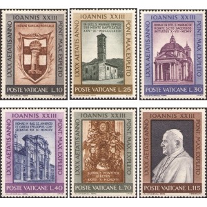 VATICANO - 1961 - 80° genetliaco di S.S Giovanni XXIII - 6 v.