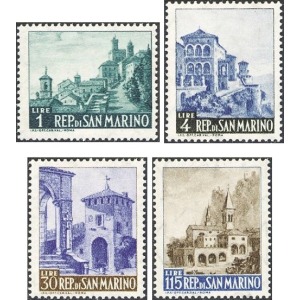 SAN MARINO - 1961 - Vedute, valori complementari - 4 v.